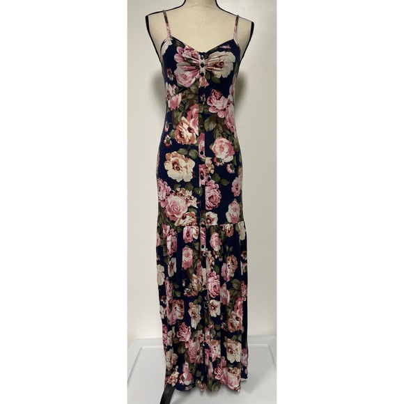 VENUS Dresses & Skirts - *SOLD* Venus Long Sleeveless Dress Blue Floral Size S